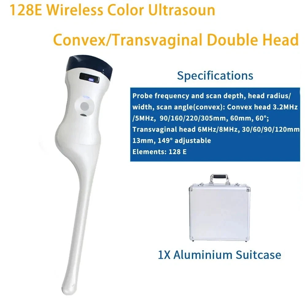 Linear & Rectal Combined Ultrasound Probe, WIFI Wireless Electronic Array Unit with Built-in Rechargeable Battery