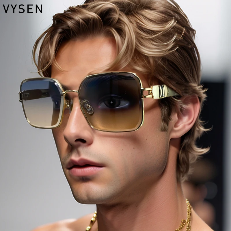 Oversized Square Metal Frame Sunglasses Men Women 2025 Luxury Brand Designer Trendy Retro Shades Classic Outdoor Eyewear UV400