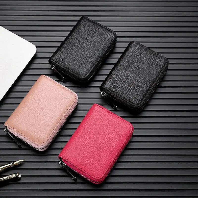 20 Detents Cards Holders PU Business Bank Credit Bus ID Card Holder Cover Coin Pouch Anti Demagnetization Wallets Bag Organizer