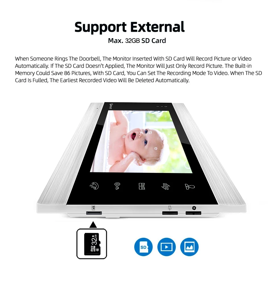 7 "Video Intercoms Cho Gia Đình WIFI Không Dây Video Chuông Cửa Tuya Thông Minh Ngoài Trời Có Dây Camera Chuông Cửa Intercoms Cho căn Hộ