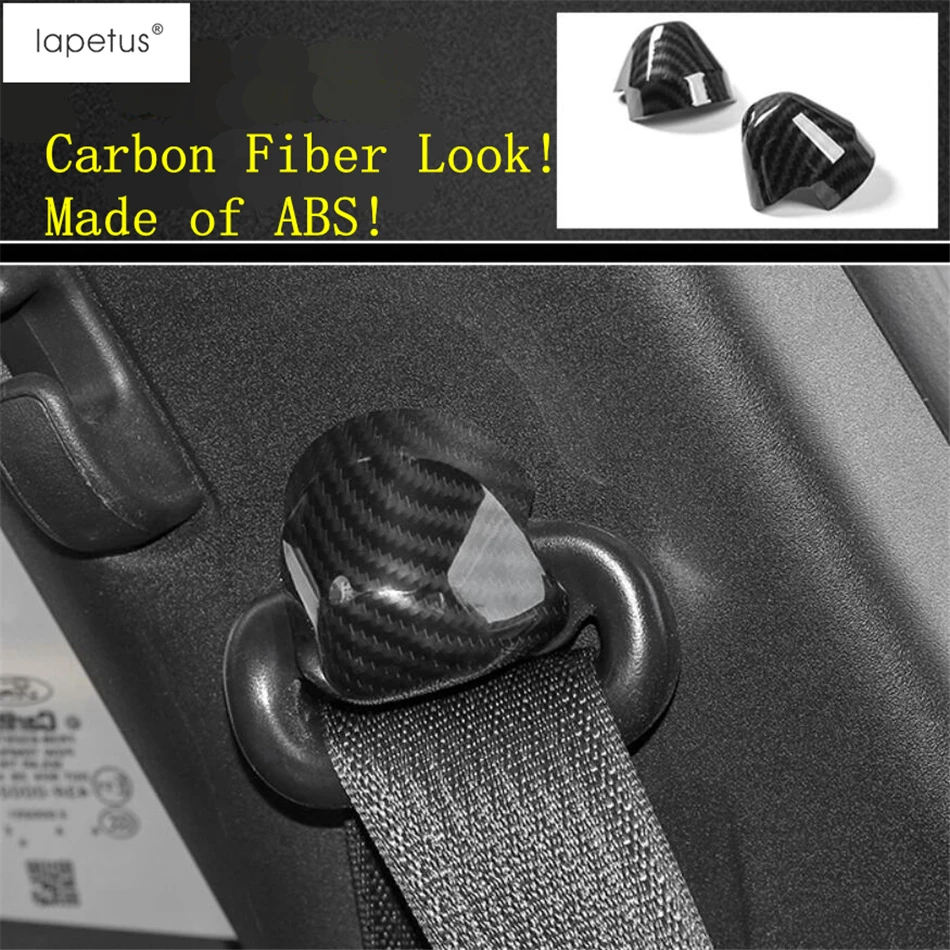 

Lapetus Accessories Fit For Ford Mustang 2015 - 2019 ABS Seat Safety Lock Buckle Catch Base Pedestal Cap Molding Cover Kit Trim