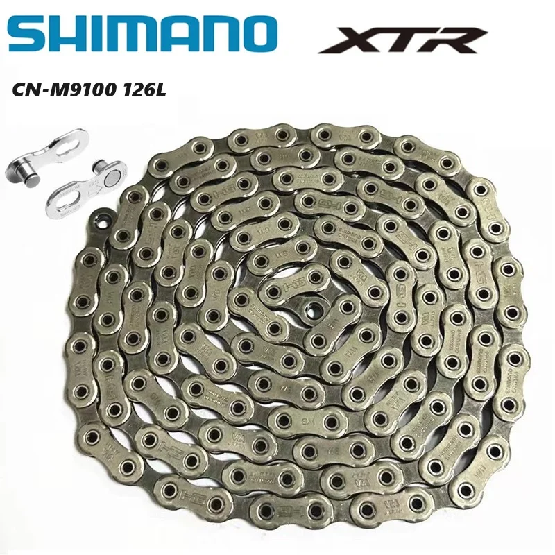 시마노 DEORE XTR CN M9100 XT 체인, 12s MTB 자전거 체인, 126L 자전거 정품 시마노 박스