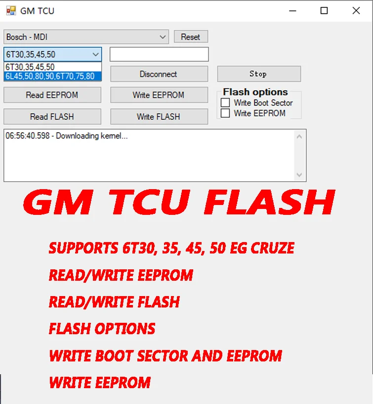 For GM Tcu Flash Supports 6T30, 35, 45, 50 Eg Cruze Read/Write Eeprom Flash Flash Write Boot Sector Eeprom Write