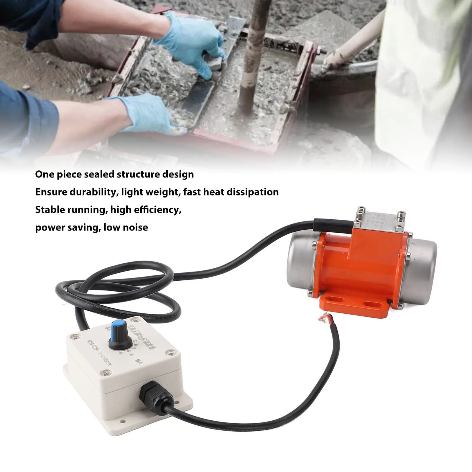 Concrete Vibrator Vibration Motor with Speed Controller DC 24V Brushless IP65 Aluminum Alloy Electric Concrete Vibrating Motor