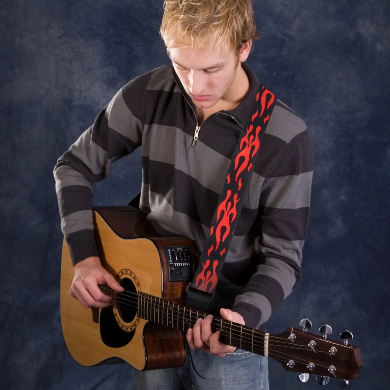 

2 Inch Guitar Strap For Electric Bass Acoustic Heavy Duty Woven Pattern Adjustable Comfortable Shoulder Strap Compatible With