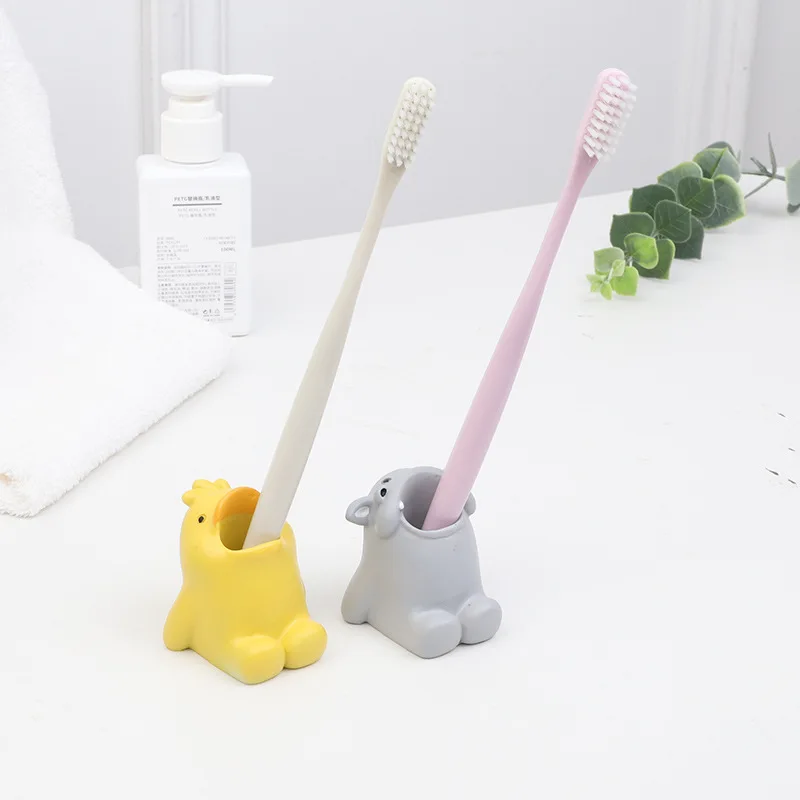 Cartoon Animal Toothbrush Holder Cute Toothware Storage Rack Toilet No Punching Toothbrush Cup Household Storage Gadget