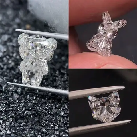 Personalized Customized Lab Diamond Unique Cut Animal Cut Letter Cut for Ring Necklace Earring Bracelet Pendant Customization