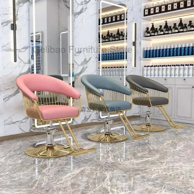 

Barber Chair Offer Tattoo Professional Makeup Chairs Nail Salon Vintage Pink Purpose Shampoo Armchairs Braiding Hair Wheels Sofa