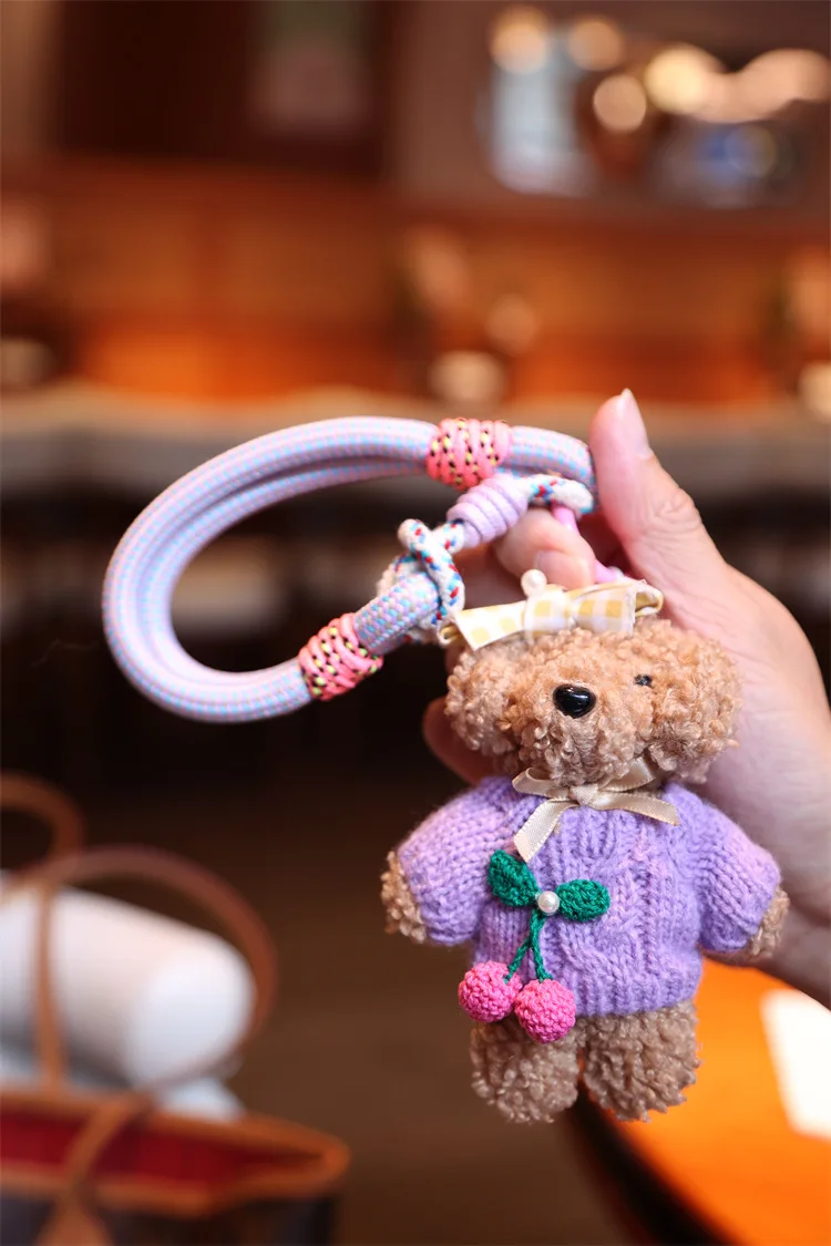 الأصلي اليدوية لطيف جرو حقيبة سحر الهاتف المحمول حبل اللون حبل أفخم دمية المد اللعب الدمى