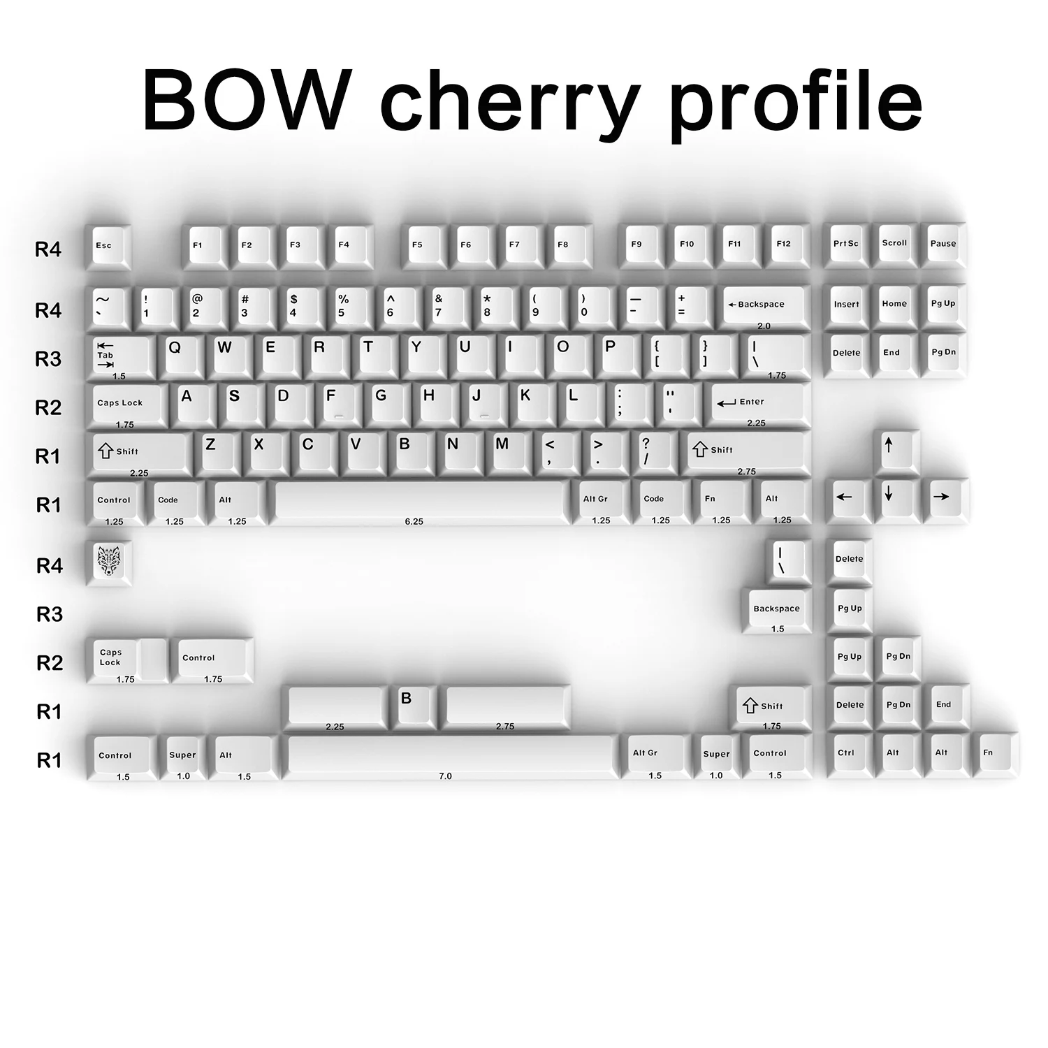 Imagem -02 - Wob Bow Keycaps Perfil Cereja sem Pad Area Doubleshot Material Pbt 101 Chaves