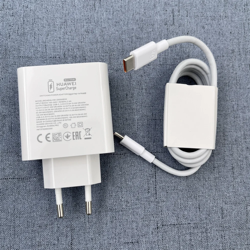 Huawei Original 100W SuperCharge Charger Dual Port Fast Charge USB A/C PD Type C Cable For Pura 70 UItra Mate 60 Pro Mate60 Lite - náhled 2