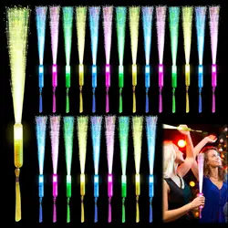 12pcs LED Fiber Optic Stick Fiber Optic Wands Bulk LED Light Up Sticks Flashing Glow Wands with 3 Light Modes Party Favors