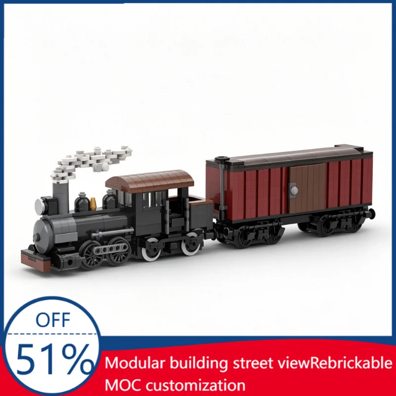 637PCS Customize Sandy River and Rangley Lakes Forney 0-4-4 Steam Locomotive Building Blocks Model Educational Toy Festival Gift