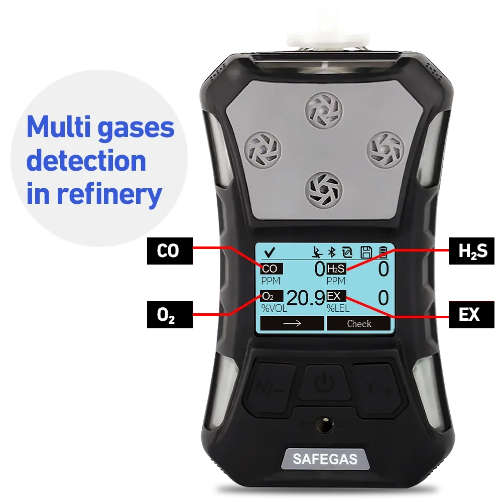 

IP67 4 gas monitors CO H2S O2 CH4 portable gas analyser for refinery