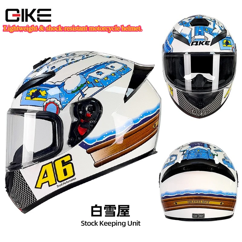 QIKE Four-season Universal for Men and Women, Stylish Vehicle Safety with Bluetooth, Full-face Motorcycle Riding Helmet view 4