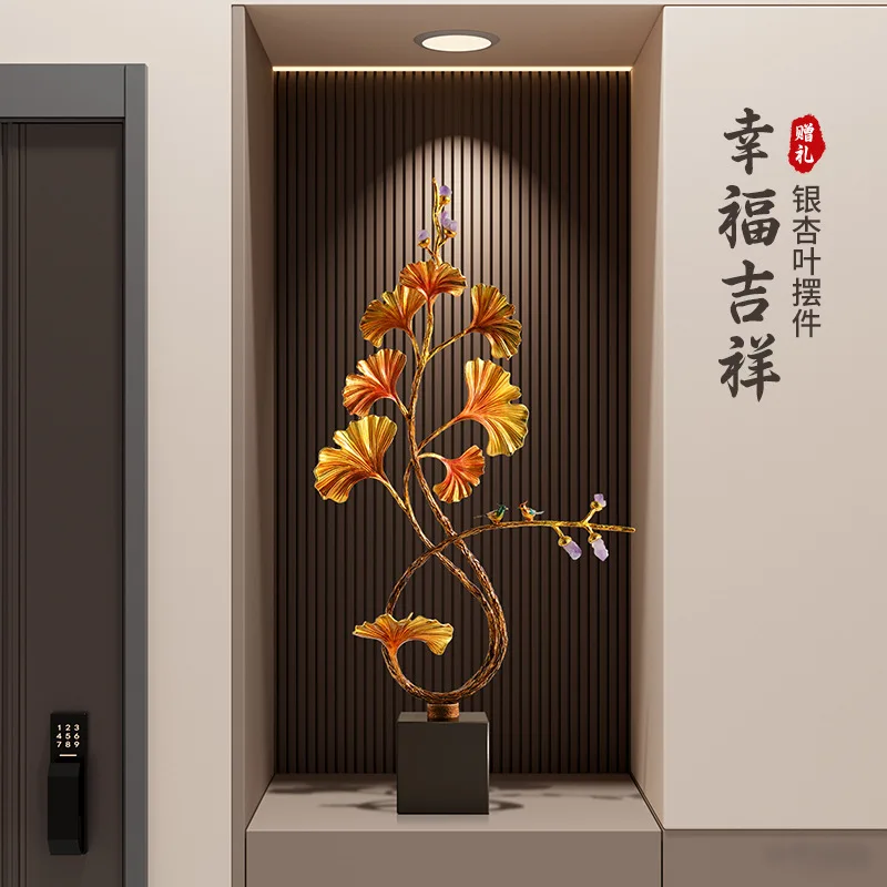 Ginkgo biloba entry entrance decoration ornament light luxury high-end living room niche TV cabinet moving house new home gift