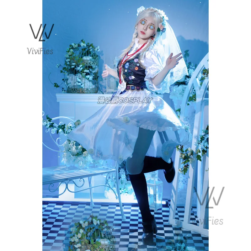 

Anime Identity V Vera Nair Scarlet Bride Flower Wedding Suit Elegant Dress Cosplay Costume Halloween Costumes for Women Set