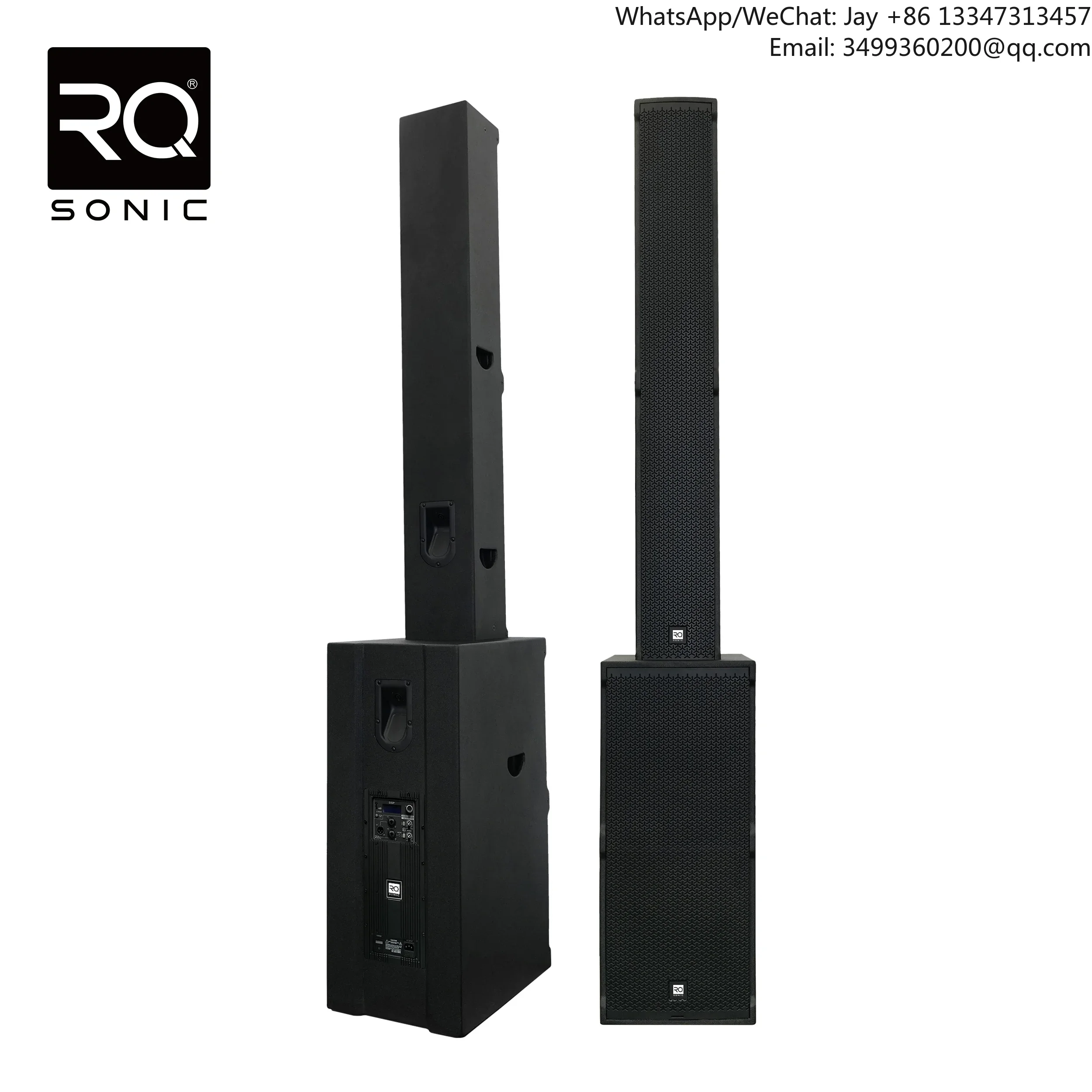 

AC41-PRO 1100W RMS 2x 12 Wooden Active Pillar Array Speaker System With Subwoofer, Black