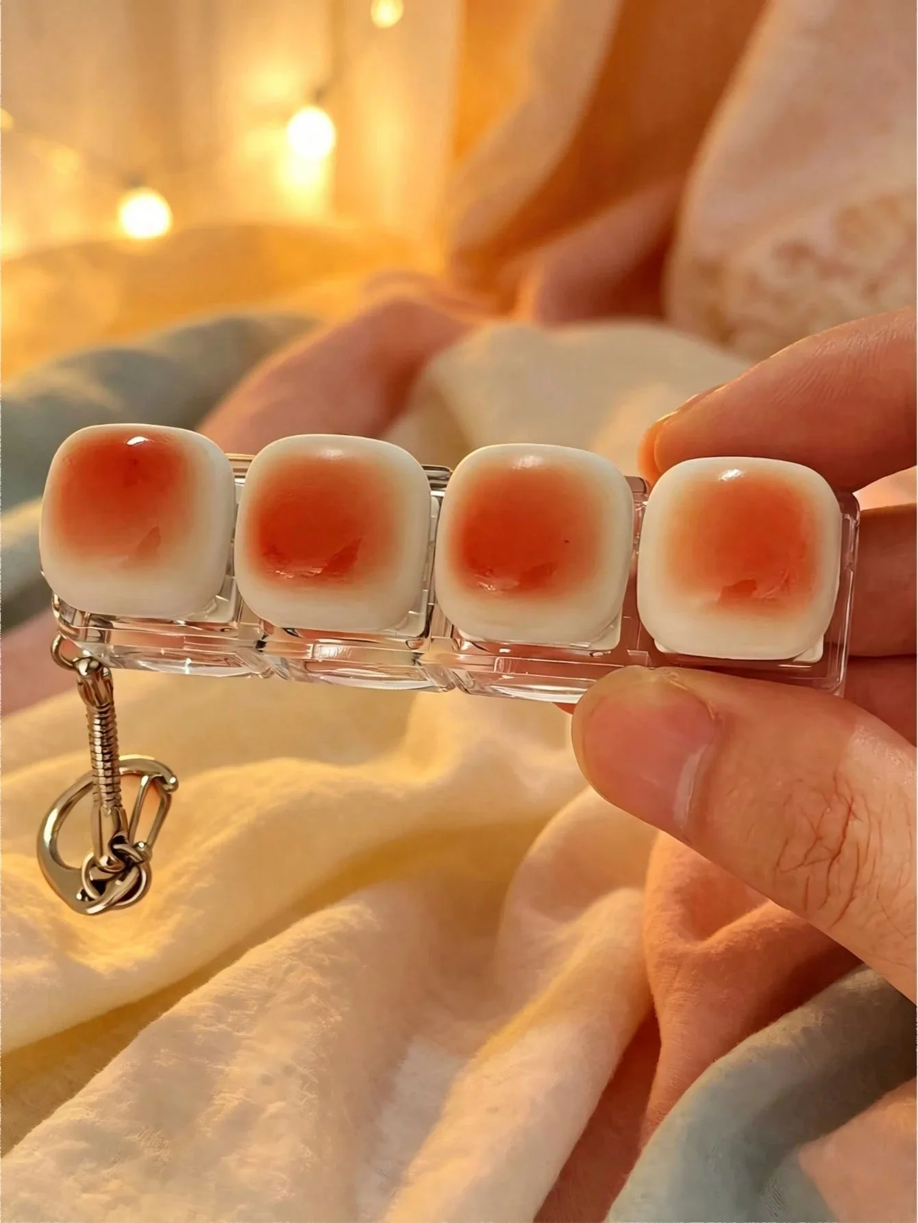 Caramel Bread Design Fidget Keychain Keys Button Keycap Finger Keyboard Cap DIY Keyboard Relief Stress Pinch Toy Adult image 4