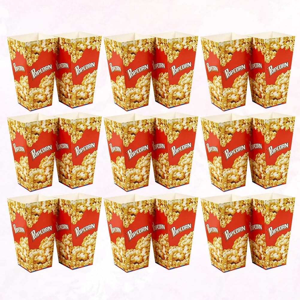 

100pcs Popcorn Boxes Paper Container Reusable Party Supplies Bulk Snack Storage Movie Night Wedding Favors