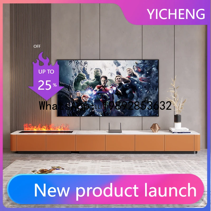 QQ Fireplace TV Cabinet Embedded Electronic Simulation Flame 3D Atomization Humidification Steam Long Floor Cabinet