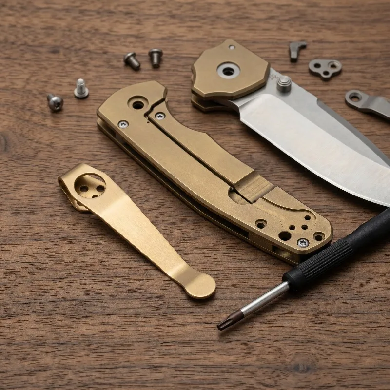 1 Piece Titanium Alloy Folding Knife Clip Black or Gold DIY Crafting