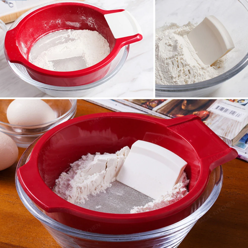 

1pc Powder Sifter For Baking Kitchen Gadgets Lightweight Rust Resistant Flour Strainer Handle Easy To Use Bread Pizza Cookie
