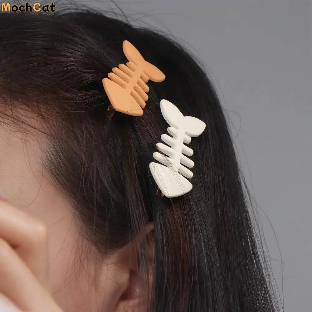 

Korean Style Animal Fish Bone Hair Clip Y2k Headwear Geometry Hair Accessories Barrettes Hairpin Party