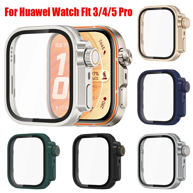 Tempered Glass+Case for Huawei Watch Fit 5 Pro Screen Protector Change To Ultra Cover for Huawei Watch Fit4 4Pro Fit3 Fit5 Shell