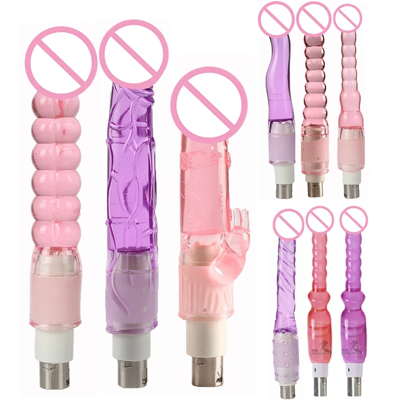 Telescopic Sex Machine Attachments 3XLR Attachment Dildo Female Masturbation Toys Crystal Dildo For Woman and Man