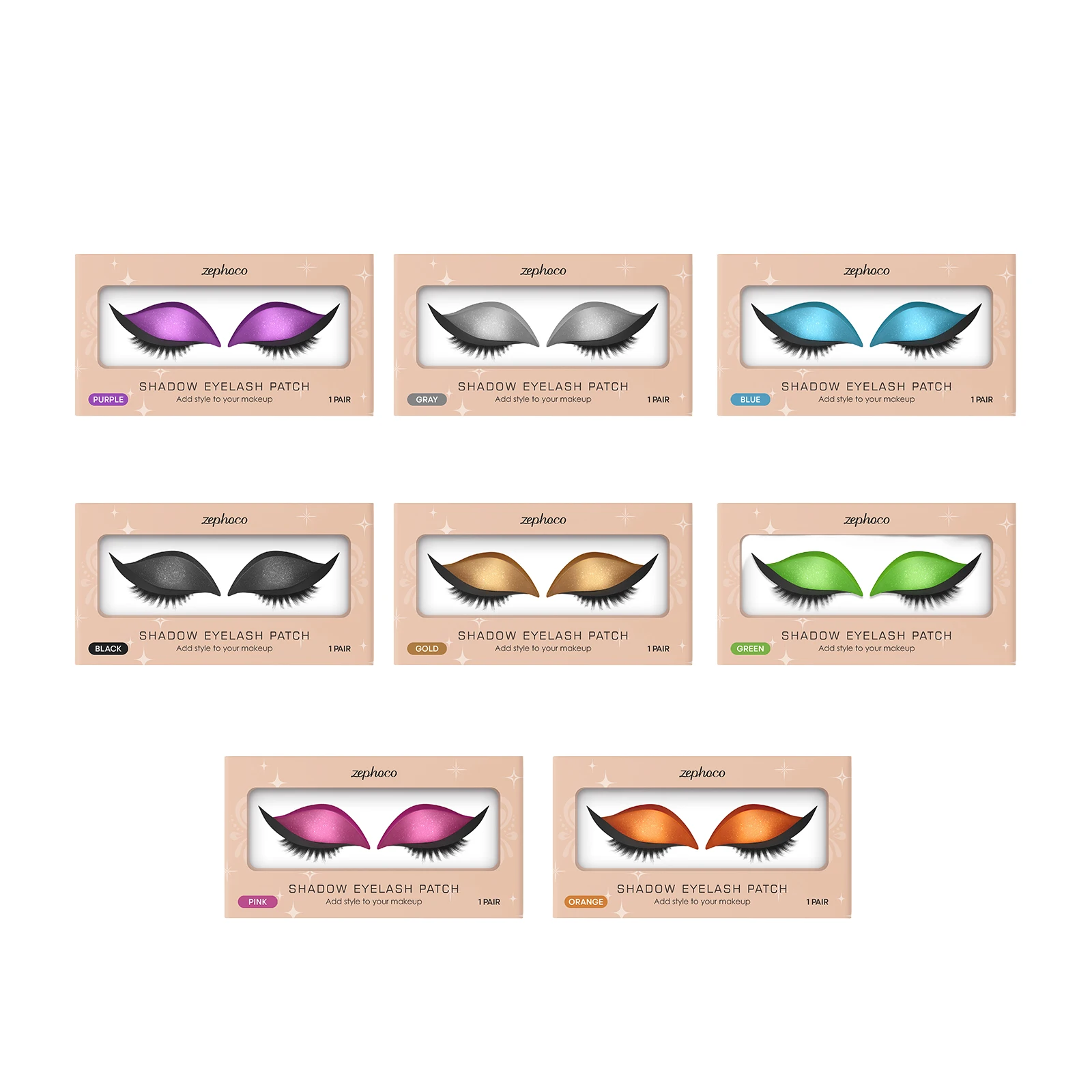 

Eyelash with Eyeshadow Strips Eye Shadow Eyelash Paste 2-in-1 Eye Makeup Sticker Waterproof Reusable for Beginners Daily Makeup