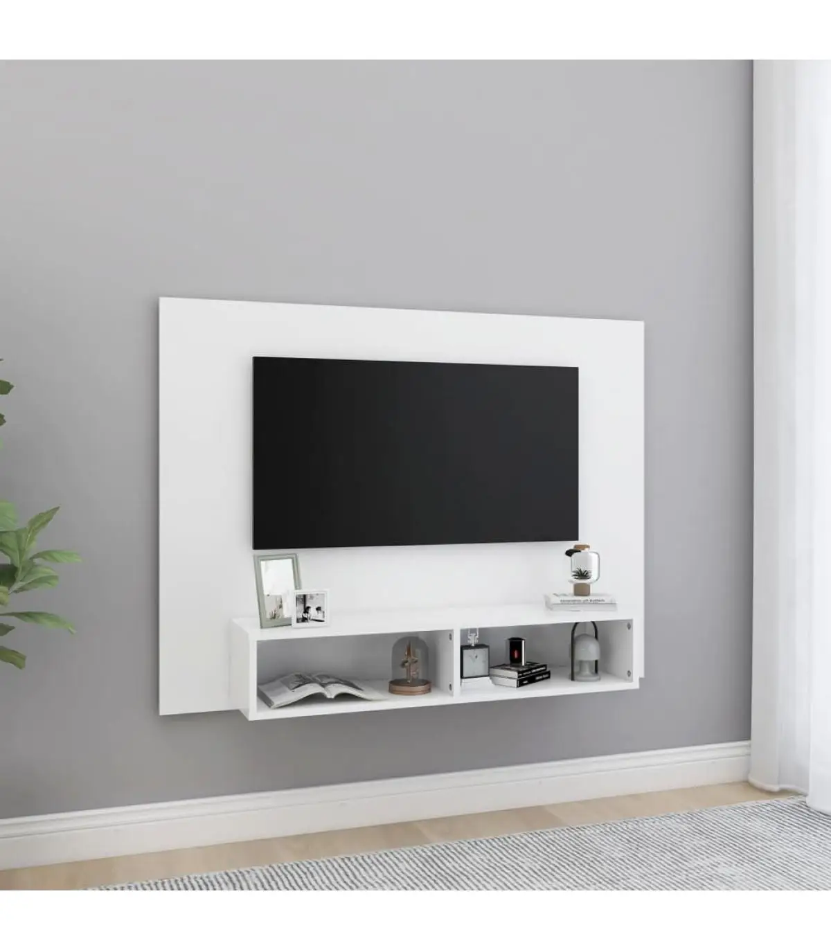 TV furniture wall cabinet TV white chipboard 120x23,5x90 cm