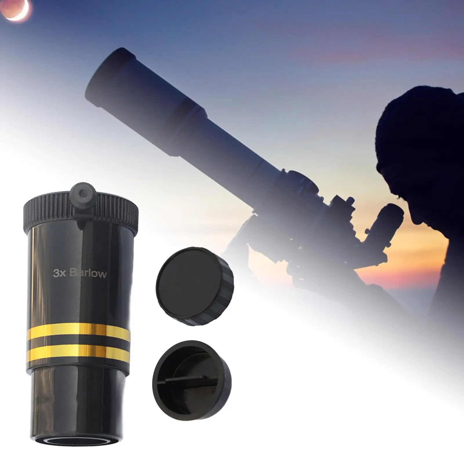 Barlow Lens 3x Magnification Lens Multi Coated Achromatic Barlow Lens for Telescope Eyepiece for Photography Astronomical