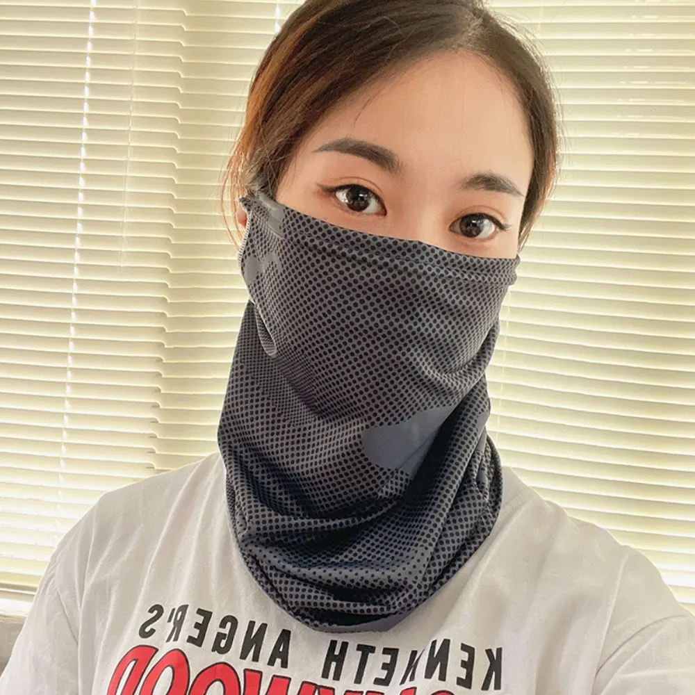 UV Protection Ice Silk Face Cover Quick-drying Breathable Bandana Semi Obscured Surface Driving Face Mask Sun Protection Scarf