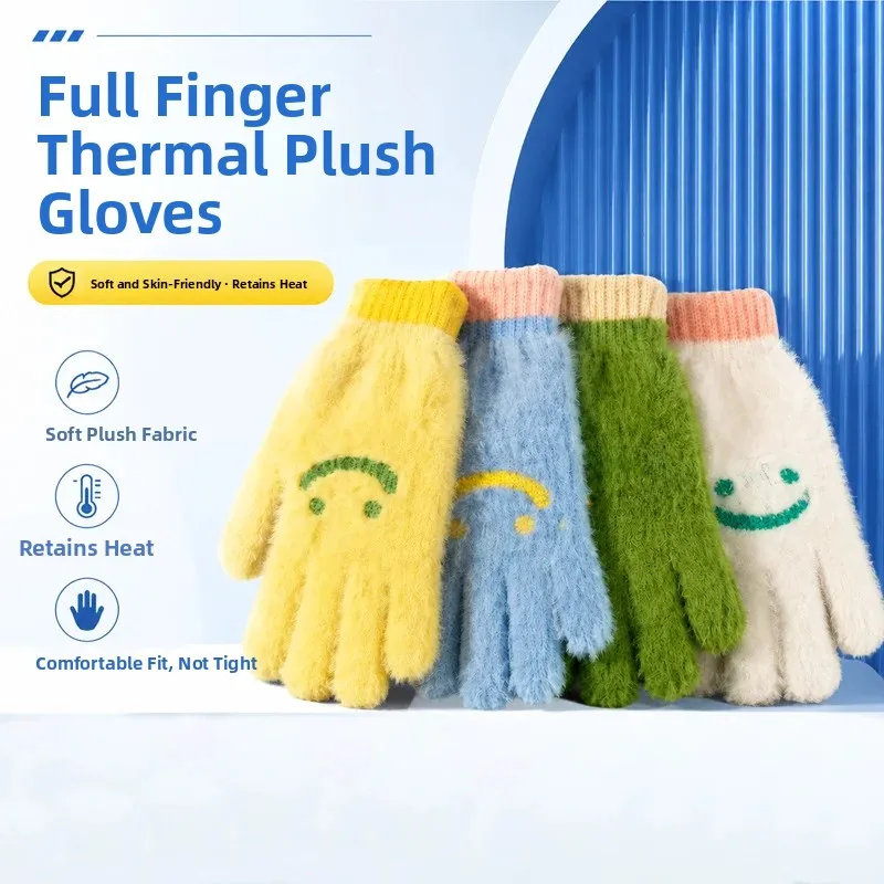 Warm Knitted Woolen Gloves for Women Winter 2026 New Style Bicycle Riding Touch Screen Compatible Windproof Cold Proof