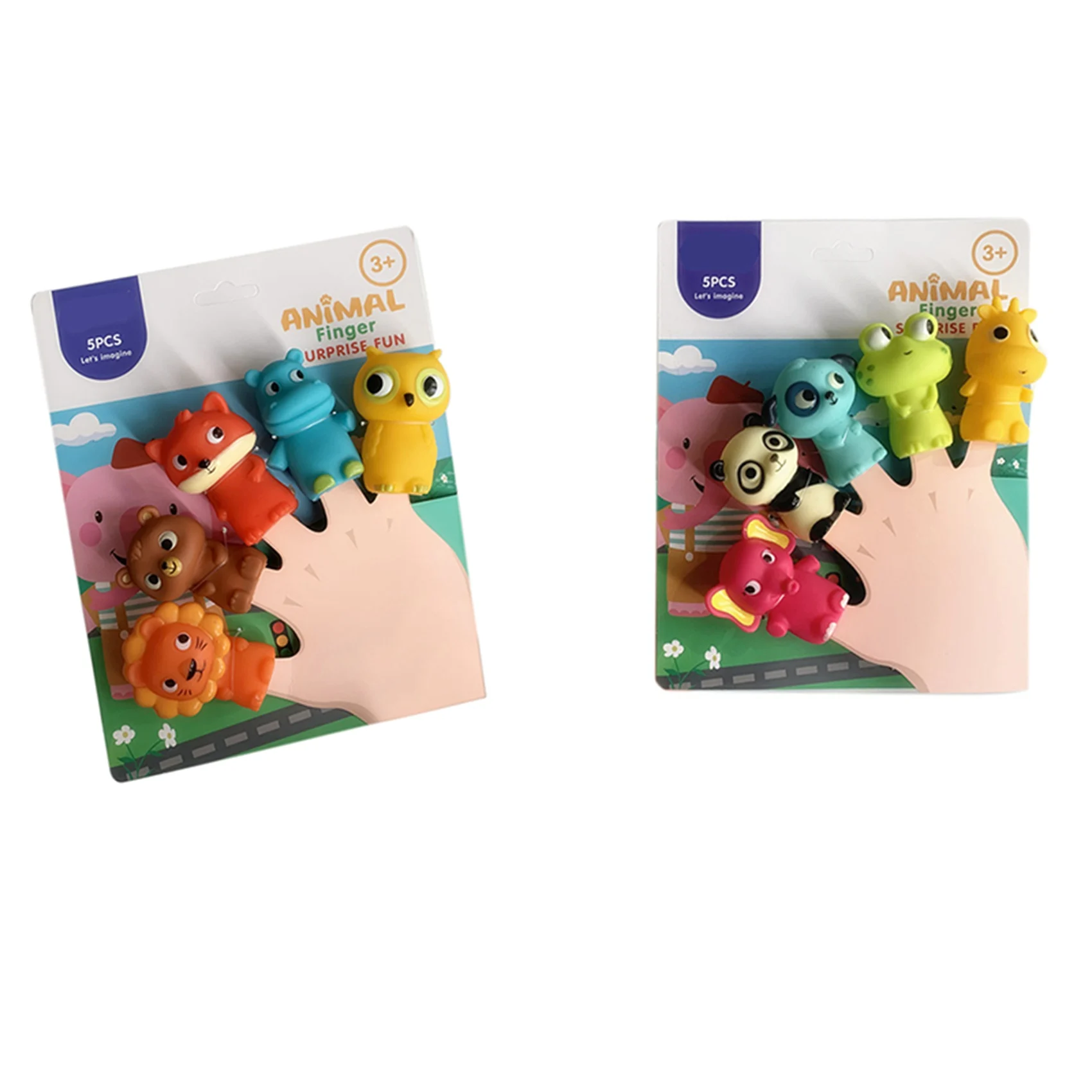

WOWFU-2 Set Finger Puppets For Children And Babies 5 Farm Animals Bath Hand Puppets Set Early Eductional , A & B
