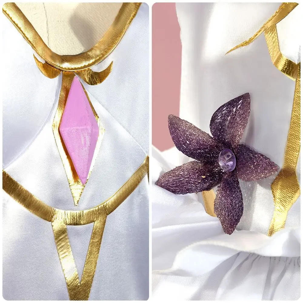 Anime CODE GEASS Lelouch of The Rebellion Cosplay Costume White Evening Dress Crown Wig Woman Sexy Carnival Masked Ball Suit view 5
