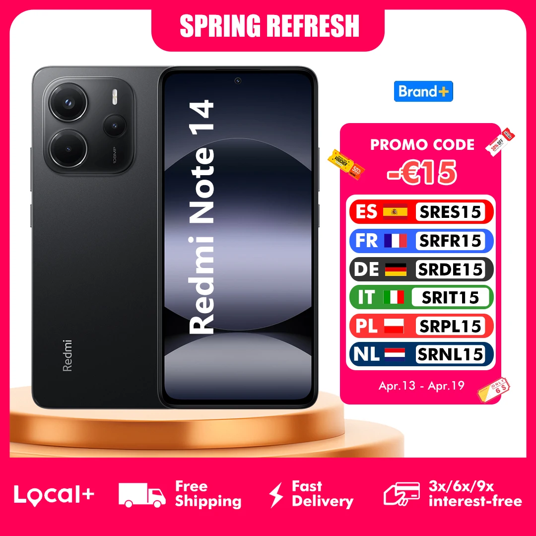 Globalna wersja Xiaomi Redmi Note 14 4G NFC MediaTek Helio G99-Ultra 108MP AI kamera 5500mAh bateria 6.67 "amolowany wyświetlacz 120Hz