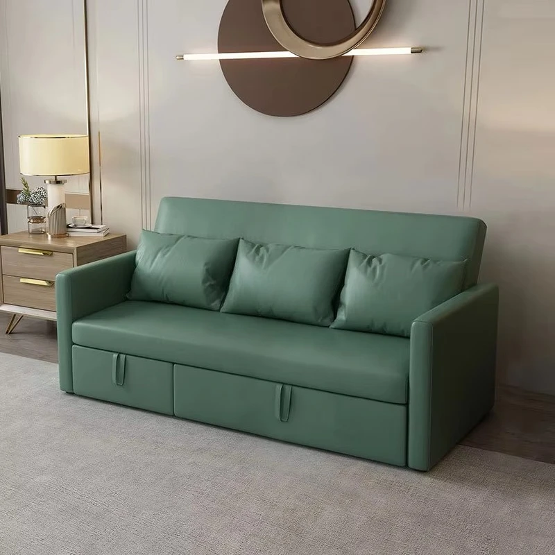 LTT Small Apartment Double Multi-Function Sofa Bed Folding Dual-Purpose Technology Cloth Sofa Bed