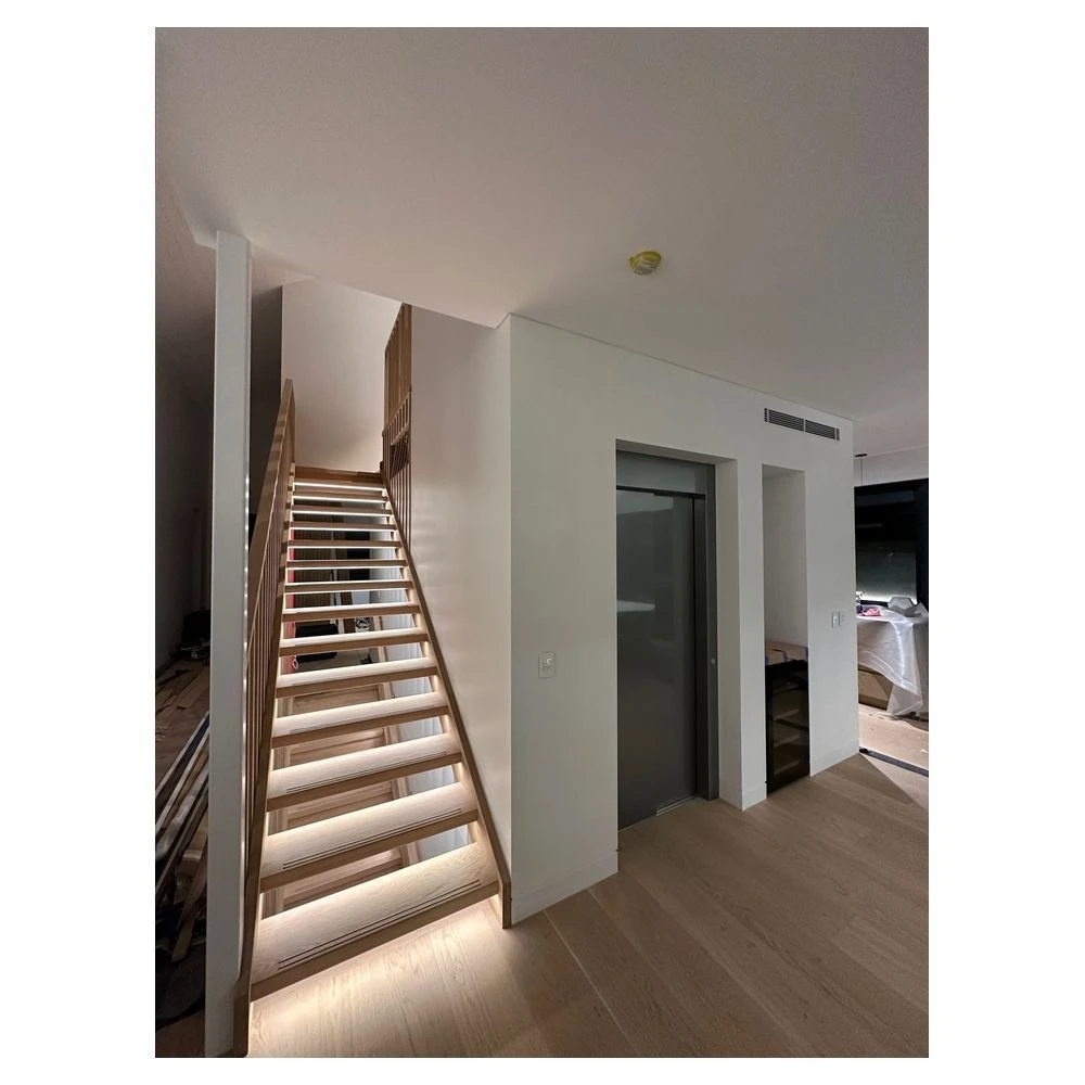 بناء الفيلا الحديثة سلالم عائمة من الزجاج الخشبي متينة