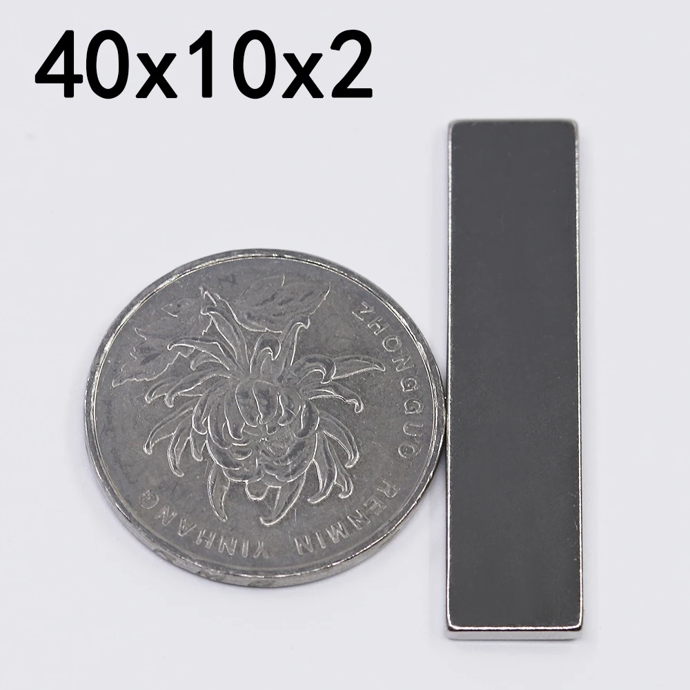 2/5/10/20/50Pcs 40x10x2 Neodymium Magnet 40mm x 10mm x2mm N35 NdFeB Block Super Powerful Strong Permanent Magnetic imanes