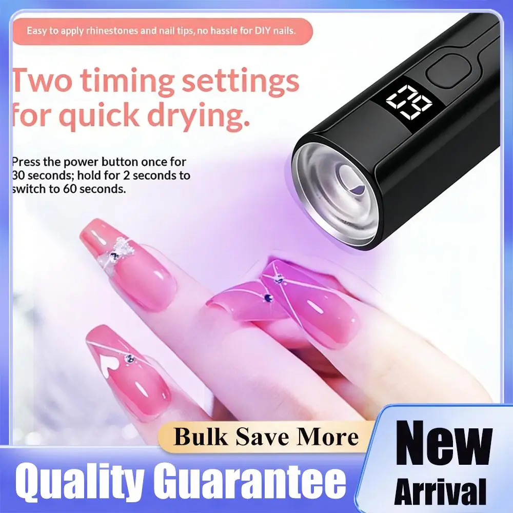 

Перезаряжаемая мини-лампа для ногтей с УФ-светодиодами и умным дисплеем, портативная быстросохнущая сушилка для маникюра, съемная настольная УФ-лампа
