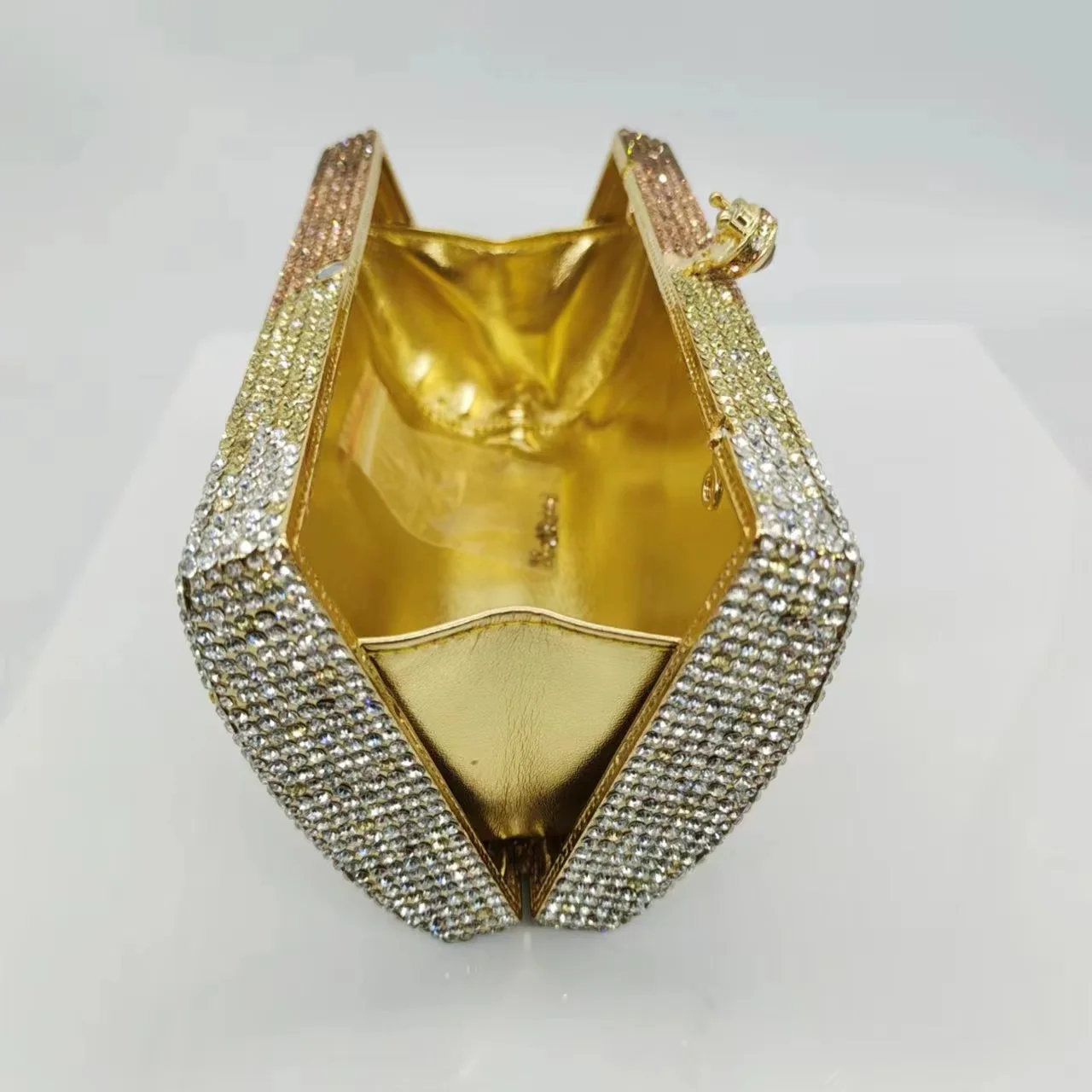 Rhinestone Clutch Light Luxury Handmade Diamond Dinner Bag Gradual Change Gold Diamond Clutch Bag Rhinestone Purse Cartera Mujer