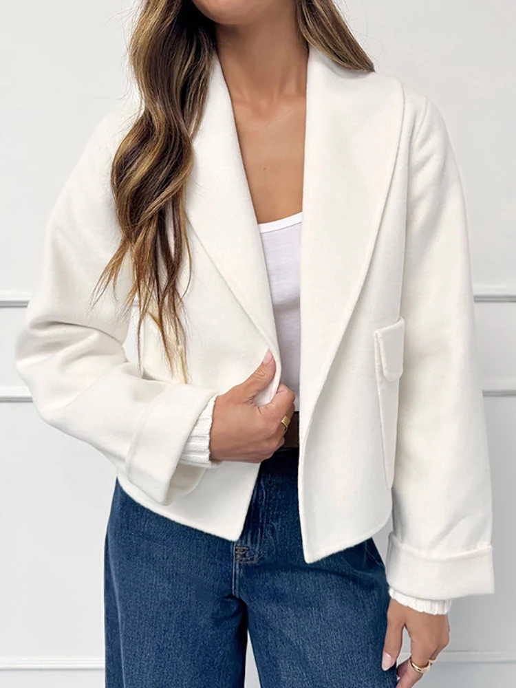 Outono inverno botão retalhos jaquetas sólidas, feminino manga longa moda simples casacos, 2025 v pescoço elegante loungewear outerwear