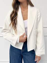 Giacche solide Patchwork con bottoni autunno inverno, cappotti semplici moda donna manica lunga, capispalla Loungewear elegante con scollo a V 2024
