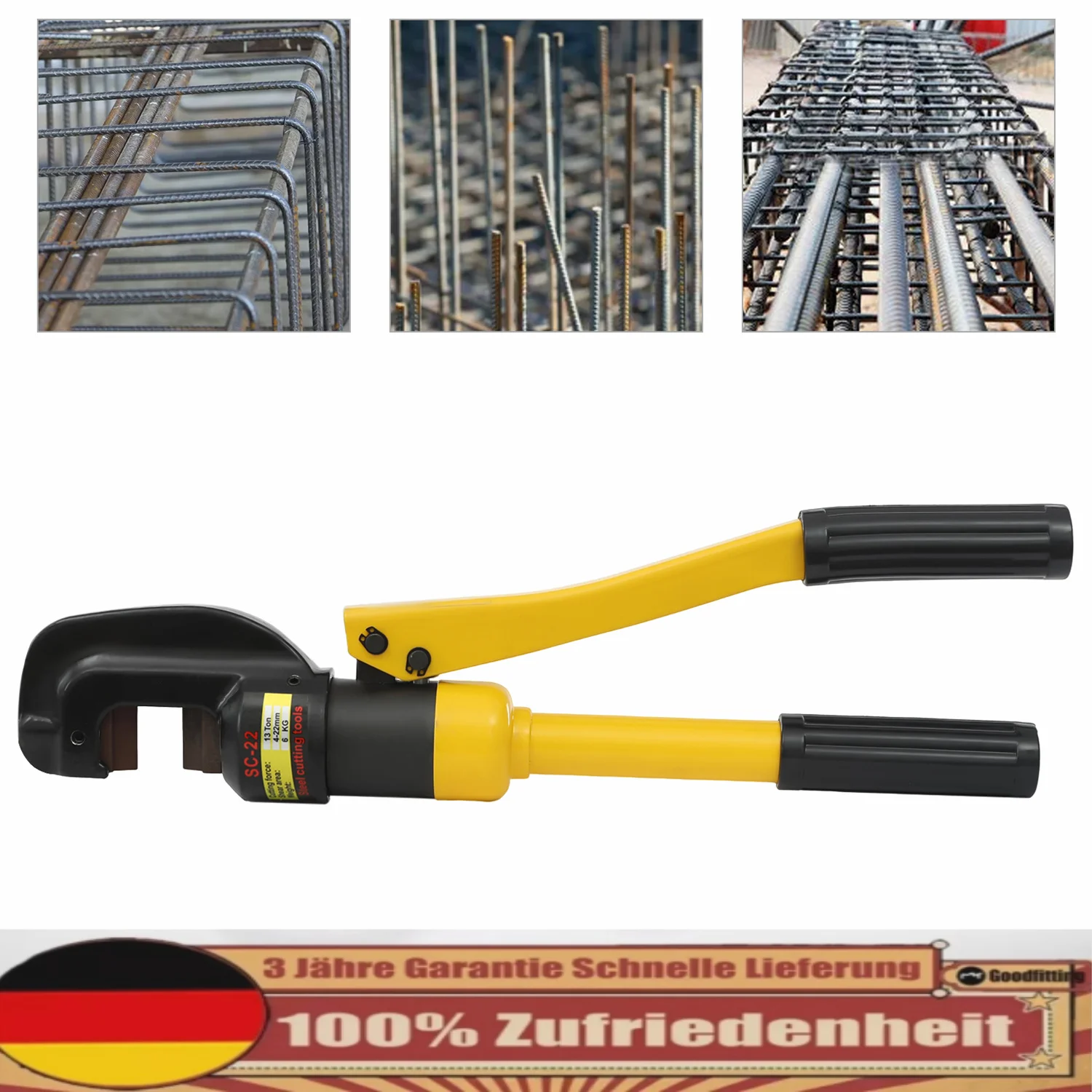 

13-тонный гидравлический резак для болтов, гидравлический резак для арматуры, гидравлический резак для арматуры 4-22 мм с ящиком для инструментов