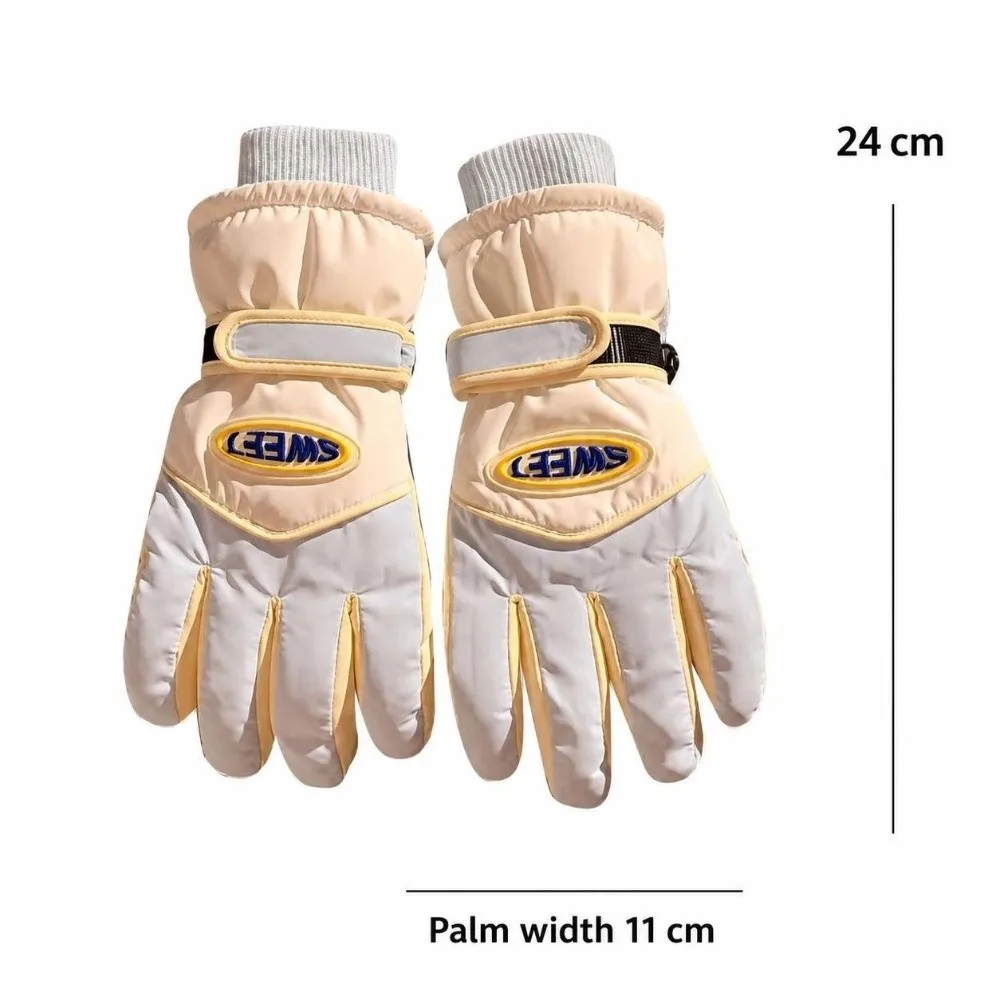 1 Pair Durable Full Finger Snowboard Gloves Soft Lining Skiing Gloves Waterproof Warm Keep Touch Screen Gloves Snowboard