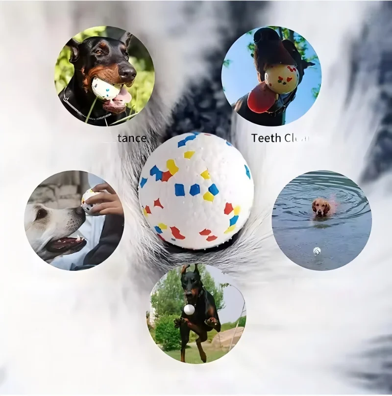 6 Stück 5cm ETPU Hundebälle, Unzerstörbares Ungiftiges Kauspielzeug, Schwimmendes Zahnreinigungsspielzeug für Kleine Hunde und Welpen – Detail 1