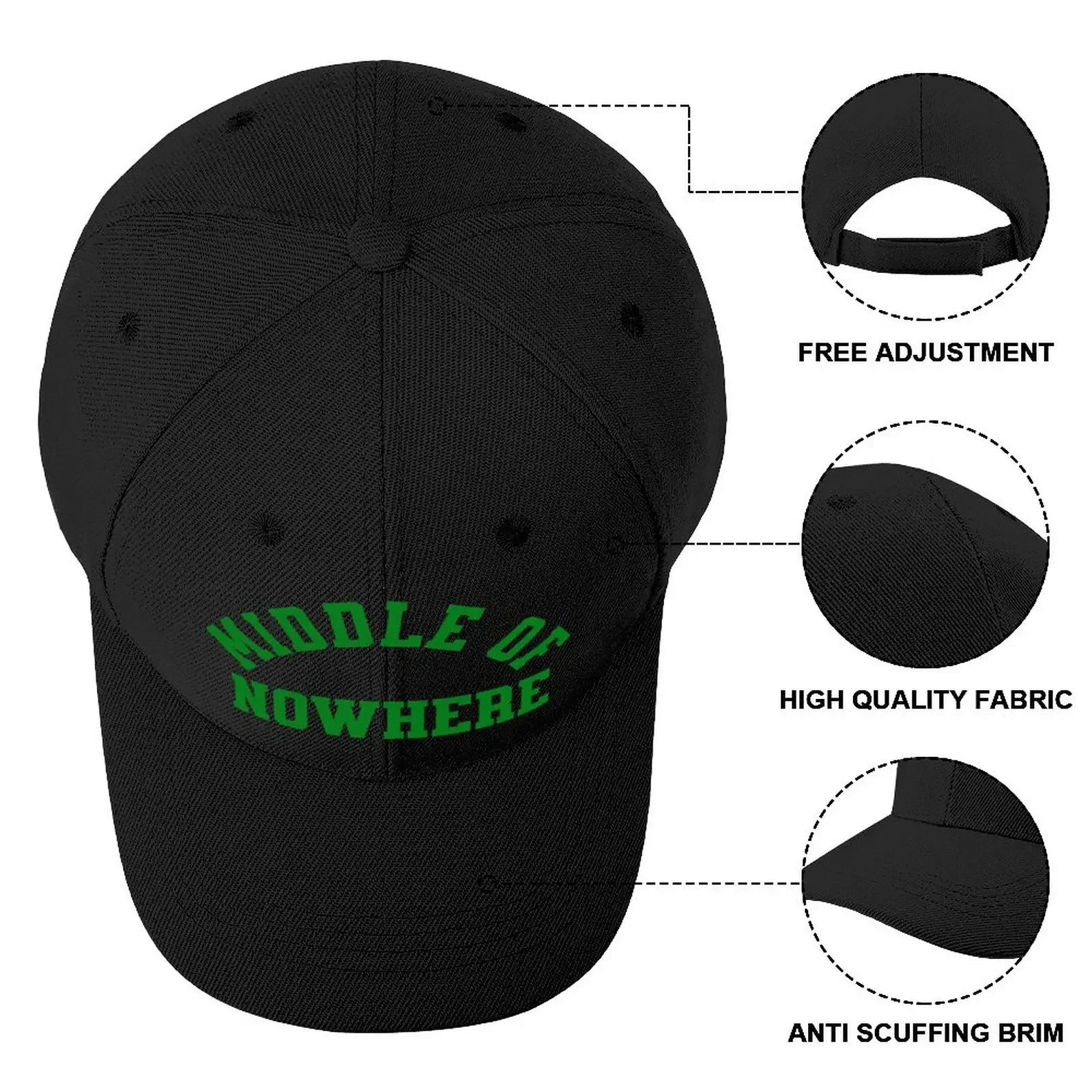 Middle of Nowhere - Outdoors Logo Baseball Cap Dropshipping Big Size Hat Men Golf Wear Women'S