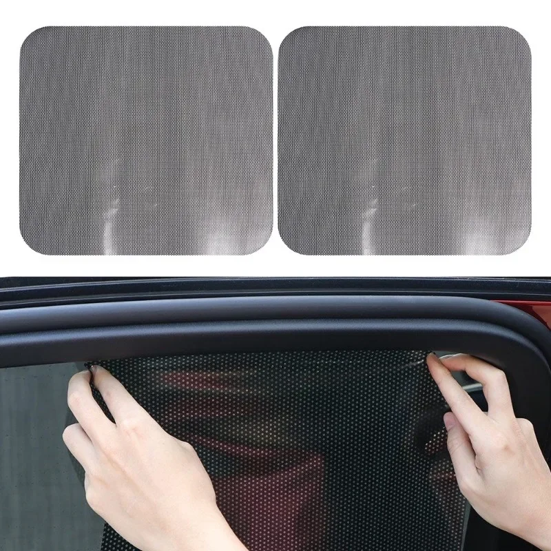 2Pcs Car Sunshade Sticker Black PVC Static Electricity Film For Window Sun Protection 42x38cm DIY Sunshade Sticker Auto Supplies